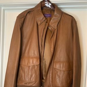 EUC Ralph Lauren purple Label leather jacket xxl